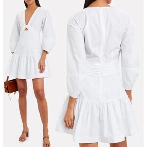 Derek Lam 10 Crosby Talia Twisted Keyhole Mini Dress Optic White Womenns Size 00
